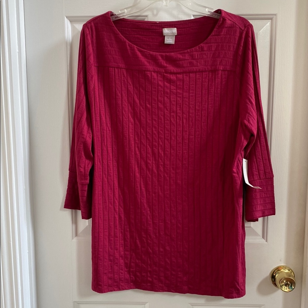 NWT Chico's Women's Deep Cherry Red Top